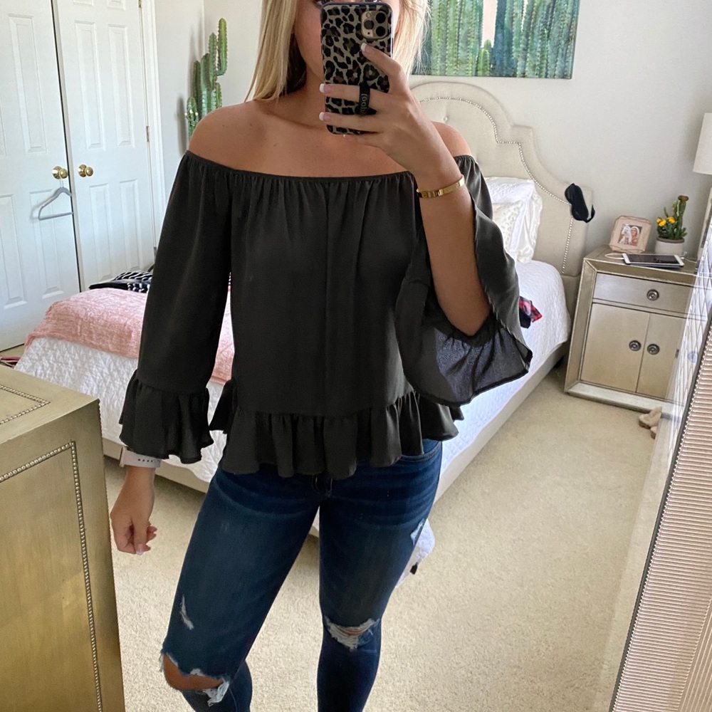 Olive gray top